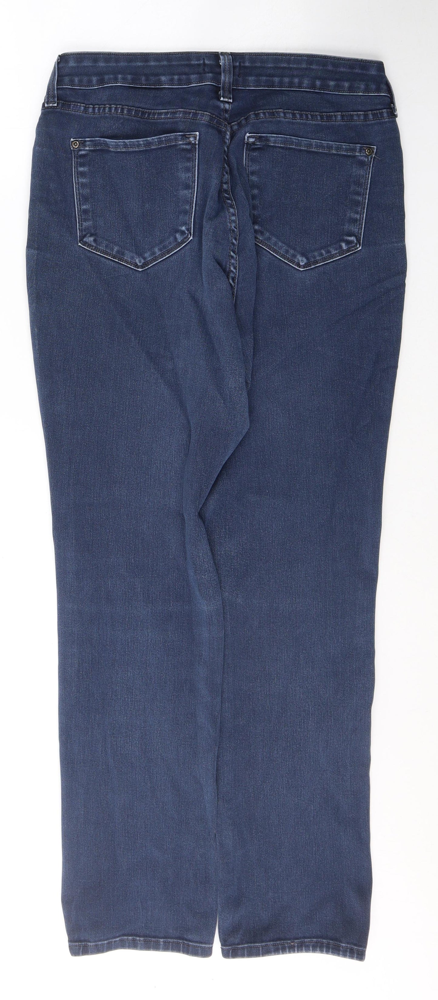 NUDJ Womens Blue  Cotton Straight Jeans Size 12 L31 in Regular Button