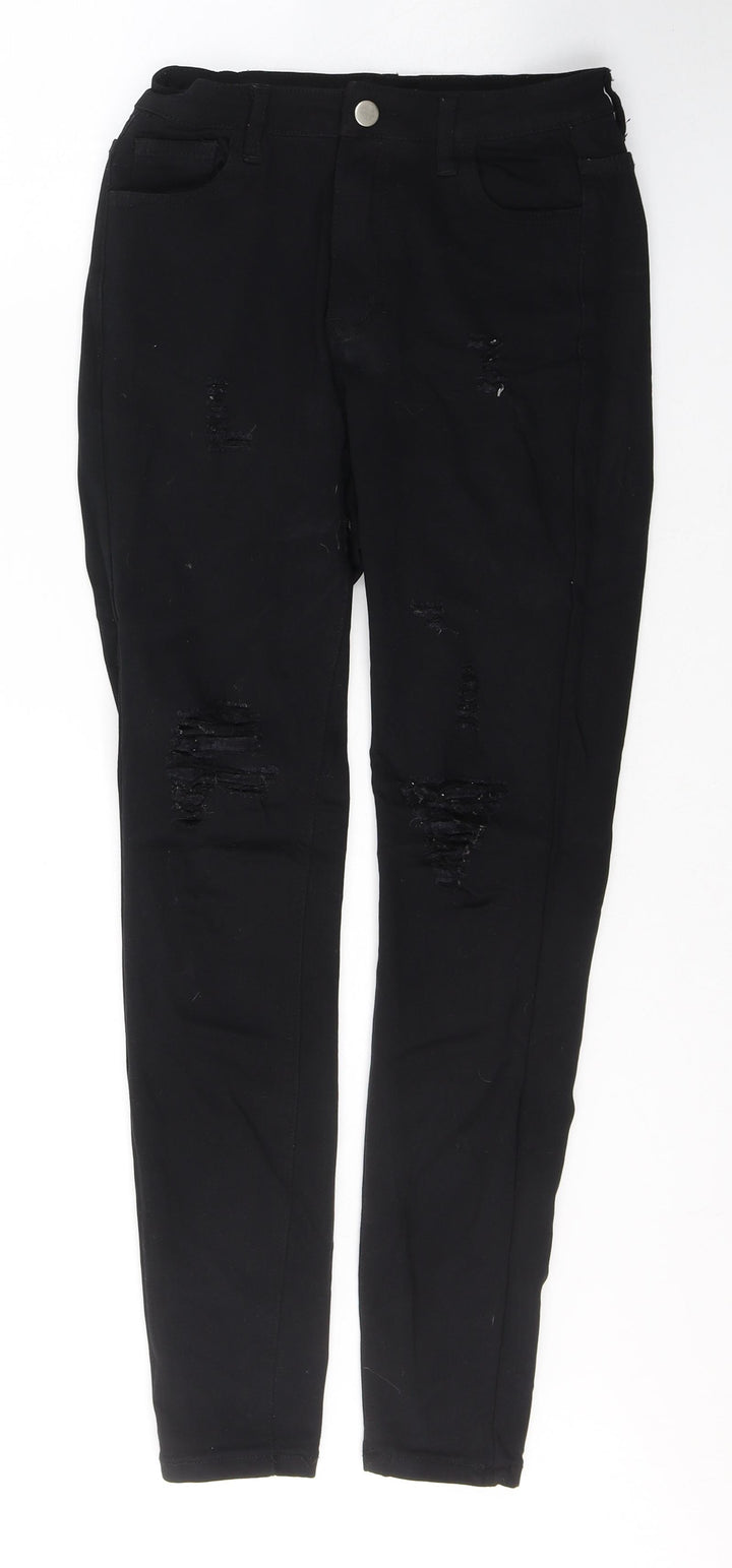 SheIn Womens Black Cotton Skinny Jeans Size S L27 in Regular Button
