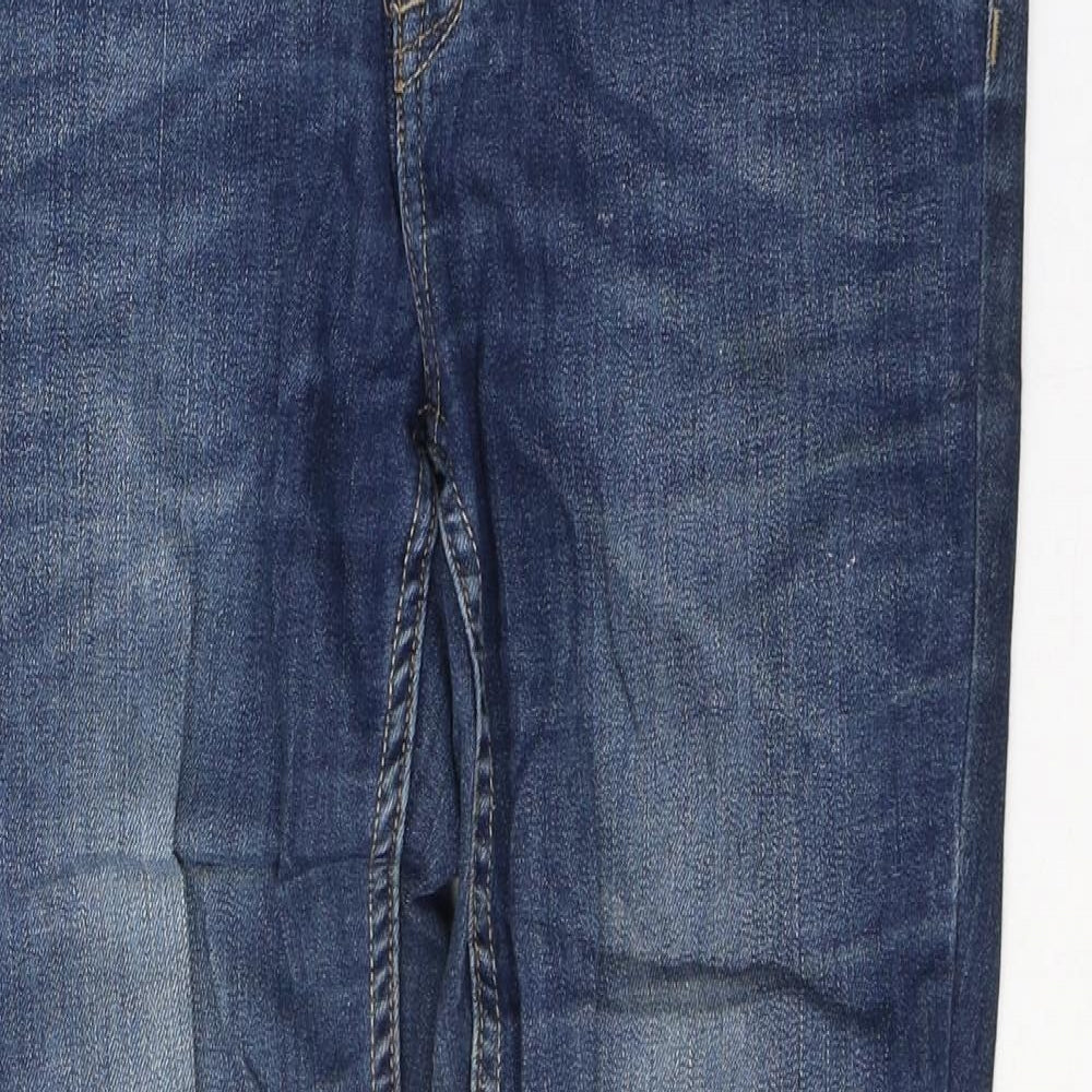NEXT Womens Blue  Cotton Skinny Jeans Size 12 L29 in Regular Button