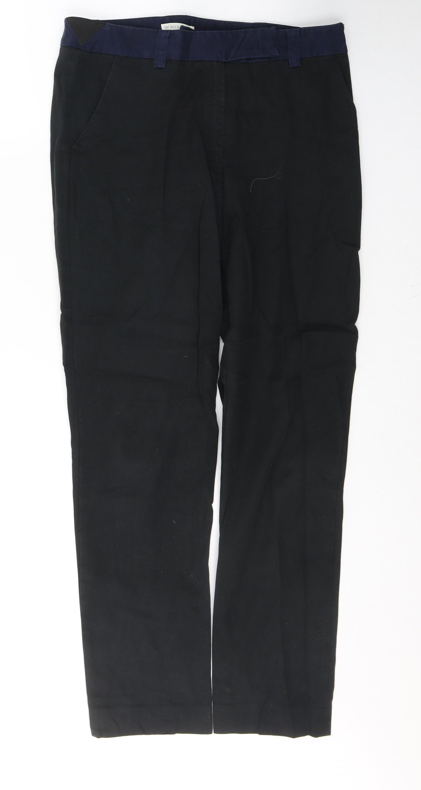 Whistles Womens Black  Cotton Straight Jeans Size 10 L20 in Regular Button