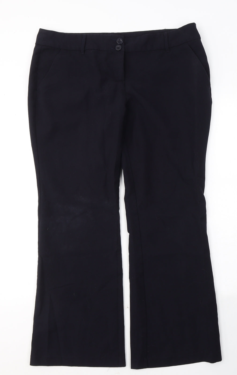 NEXT Womens Blue  Polyester Trousers  Size 16 L27 in  Button