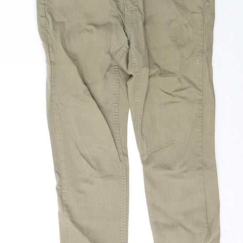 Denim & Co. Womens Green  Cotton Cropped Jeans Size 10 L26 in Regular Button