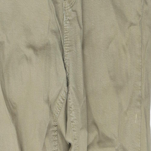 Denim & Co. Womens Green  Cotton Cropped Jeans Size 10 L26 in Regular Button
