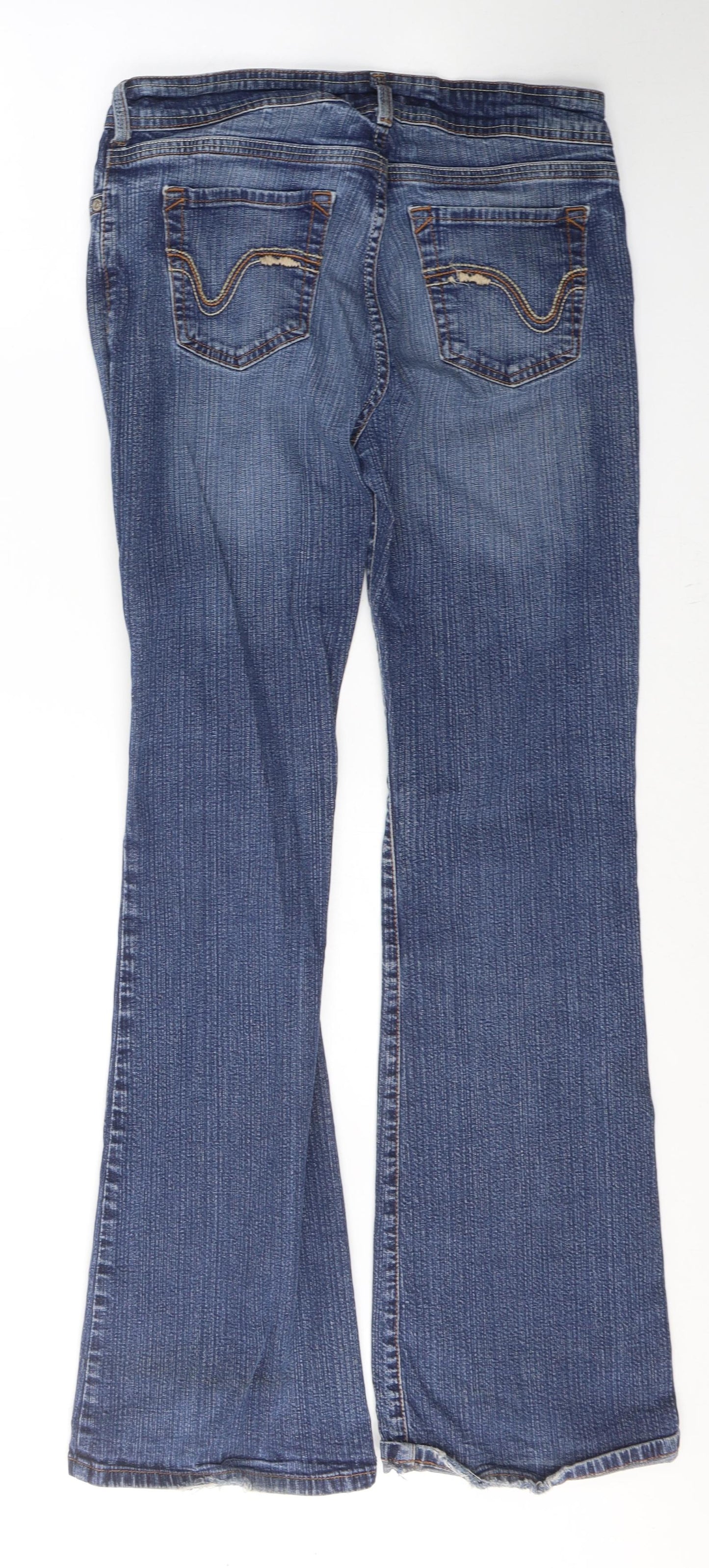 NEXT Womens Blue  Cotton Skinny Jeans Size 12 L31 in Regular Button