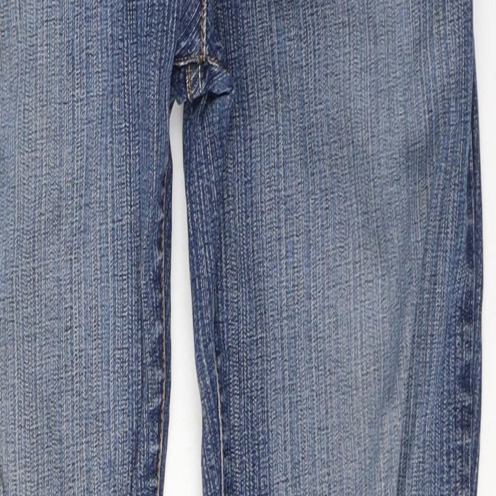 NEXT Womens Blue  Cotton Skinny Jeans Size 12 L31 in Regular Button