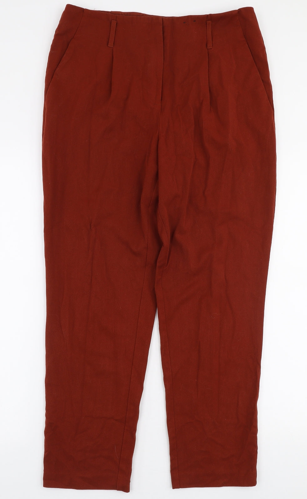 F&F Womens Orange  Polyester Trousers  Size 12 L26 in Regular Zip