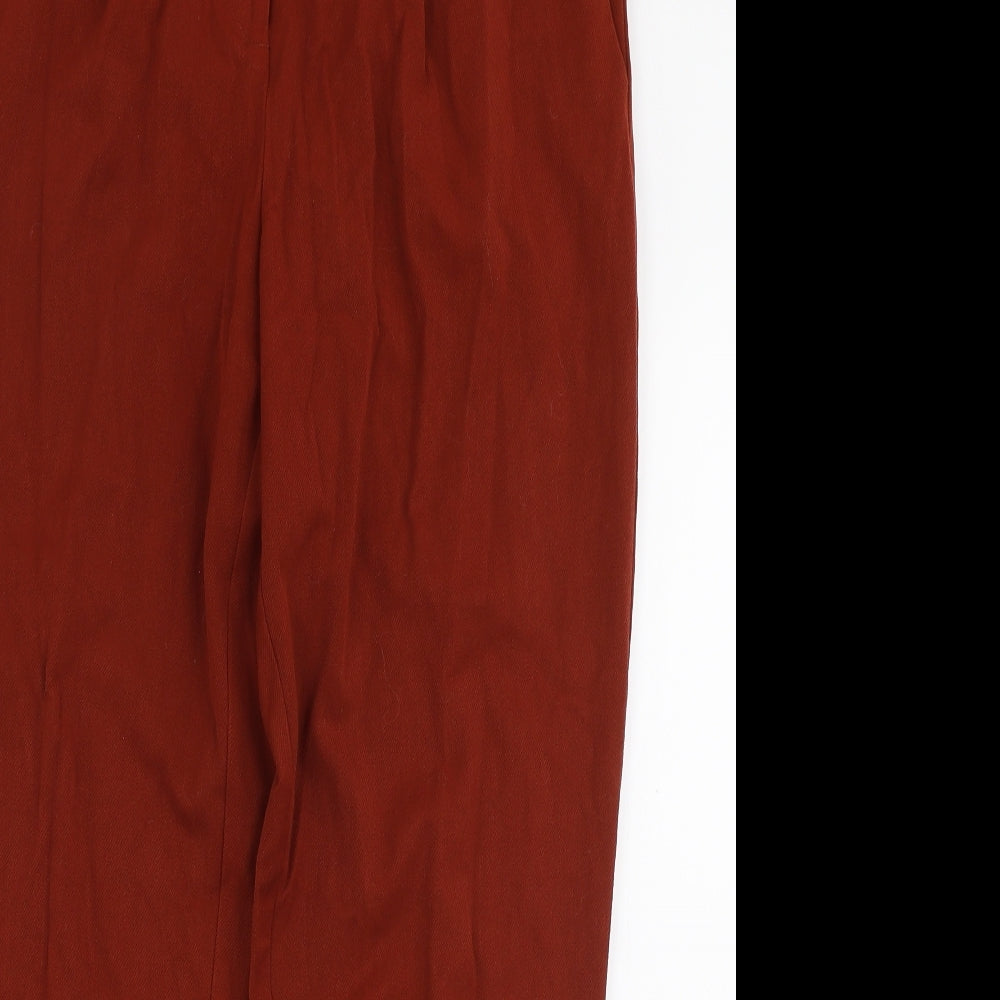 F&F Womens Orange  Polyester Trousers  Size 12 L26 in Regular Zip