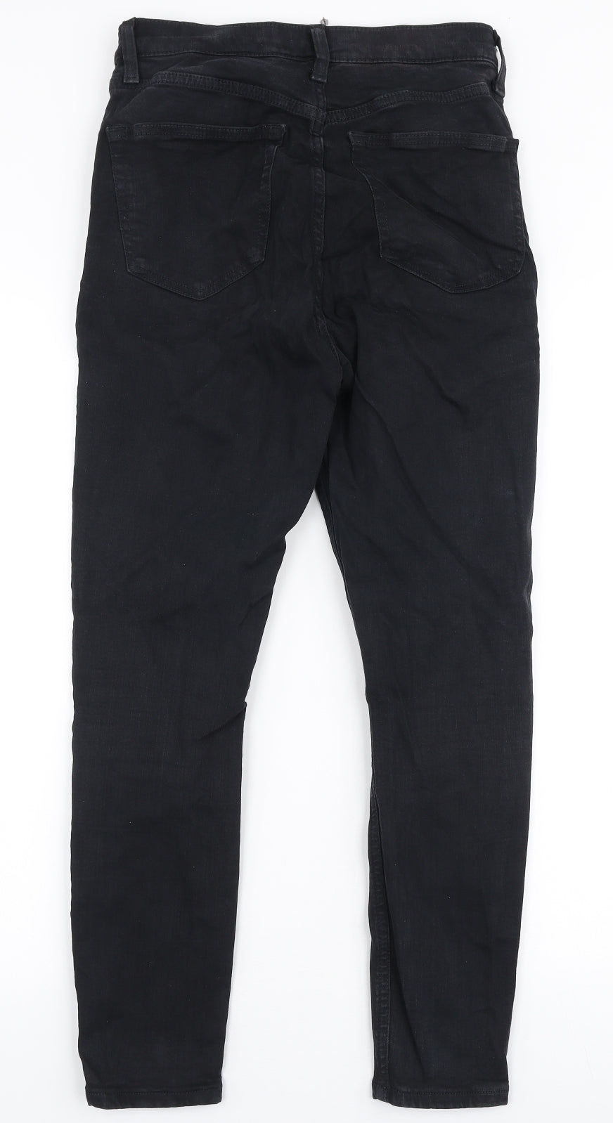 Topshop Womens Black  Cotton Skinny Jeans Size 28 in L30 in Slim Zip