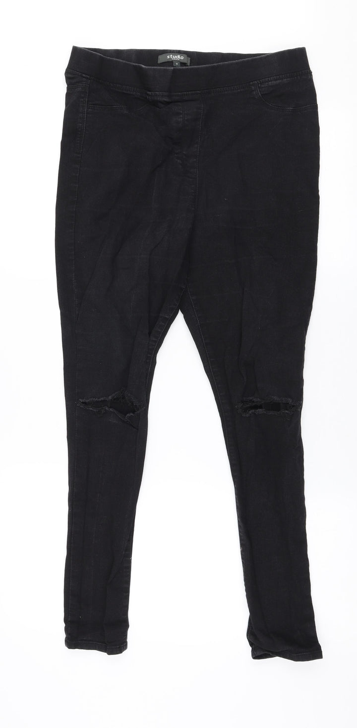 Studio Womens Black  Cotton Jegging Jeans Size 12 L28 in Slim