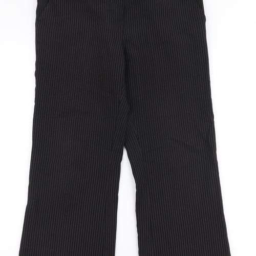 Papaya Womens Black Striped Polyester Trousers  Size 12 L27 in Regular Zip