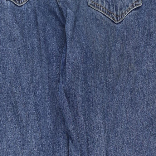 Topshop Womens Blue  Cotton Mom Jeans Size 28 in L32 in Regular Zip