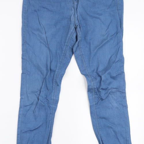 Topshop Womens Blue  Cotton Skinny Jeans Size 28 in L30 in Slim Zip