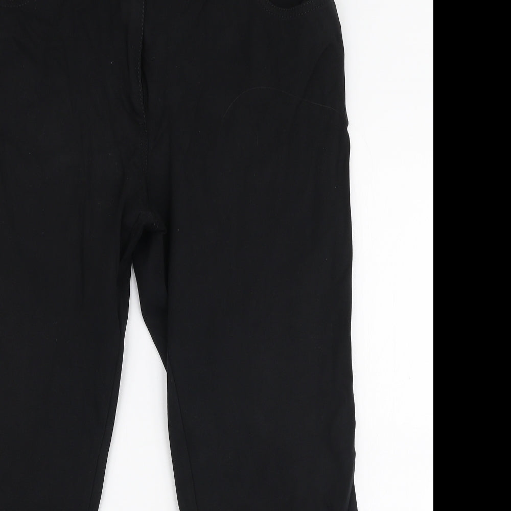 Wallis Womens Black  Viscose Trousers  Size 14 L25 in Regular Zip