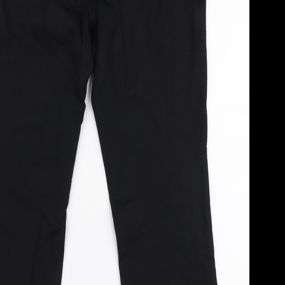 Wallis Womens Black  Viscose Trousers  Size 14 L25 in Regular Zip