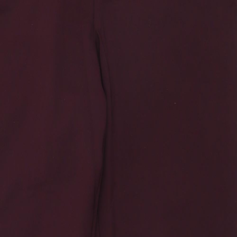 Dunnes Stores Womens Red  Cotton Trousers  Size 12 L29 in Slim Zip