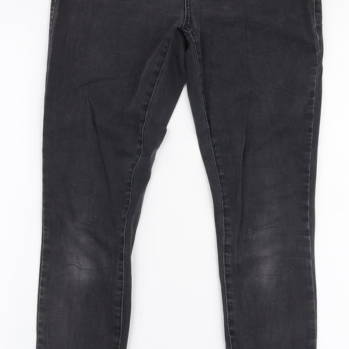 Topshop Womens Grey  Cotton Skinny Jeans Size 28 in L27 in Slim Zip
