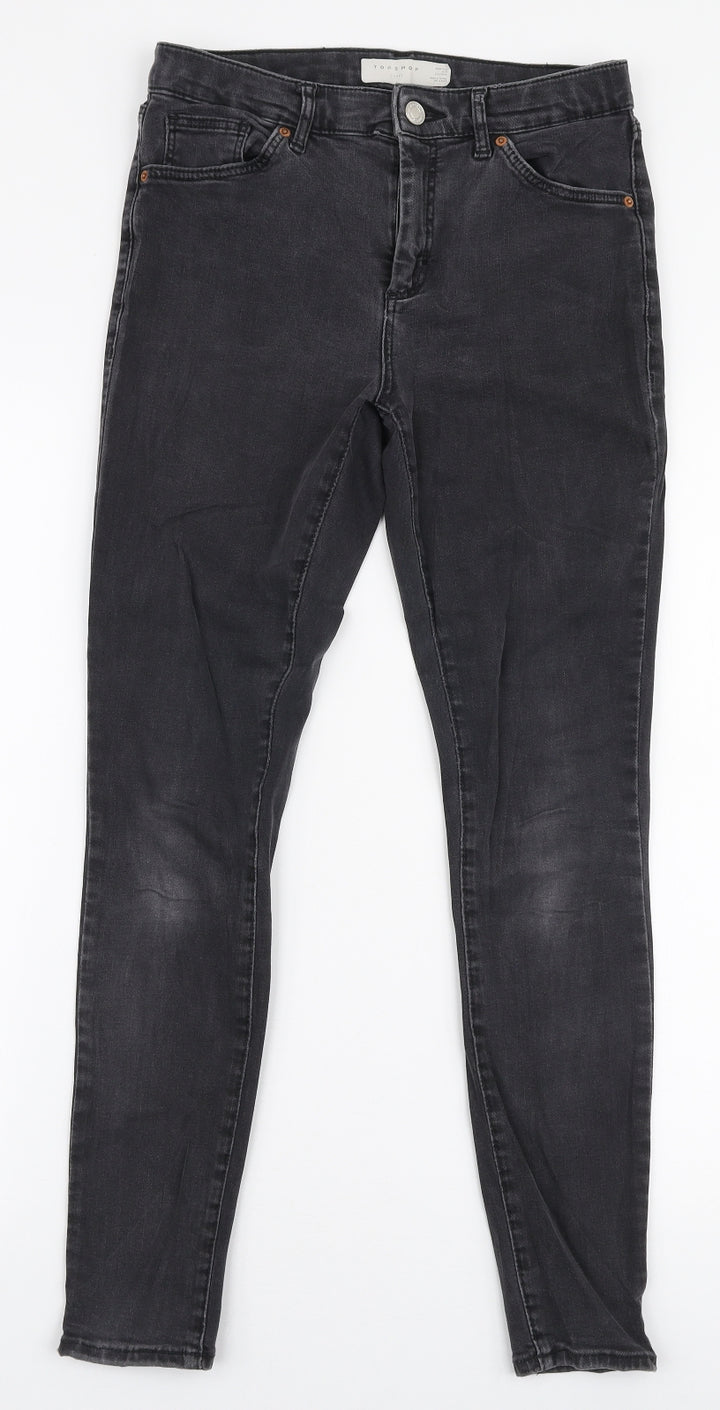 Topshop Womens Grey Cotton Skinny Jeans Size 28 in L27 in Slim Zip