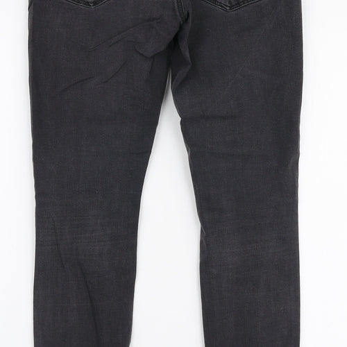 Topshop Womens Grey  Cotton Skinny Jeans Size 28 in L27 in Slim Zip