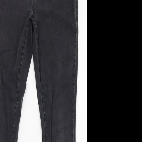Topshop Womens Grey  Cotton Skinny Jeans Size 28 in L27 in Slim Zip
