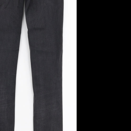 Topshop Womens Grey  Cotton Skinny Jeans Size 28 in L27 in Slim Zip