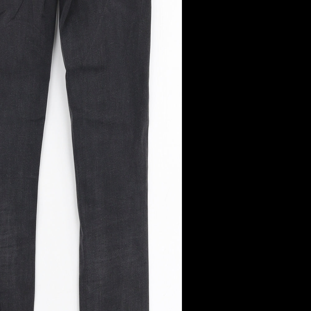 Topshop Womens Grey  Cotton Skinny Jeans Size 28 in L27 in Slim Zip
