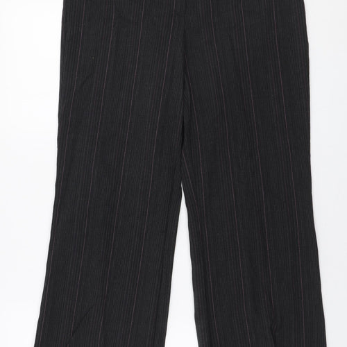 Gerry Weber Womens Grey Striped Polyester Trousers  Size 12 L30 in Regular Zip