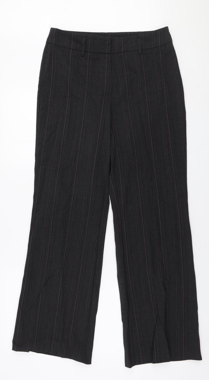 Gerry Weber Womens Grey Striped Polyester Trousers Size 12 L30 in Regular Zip