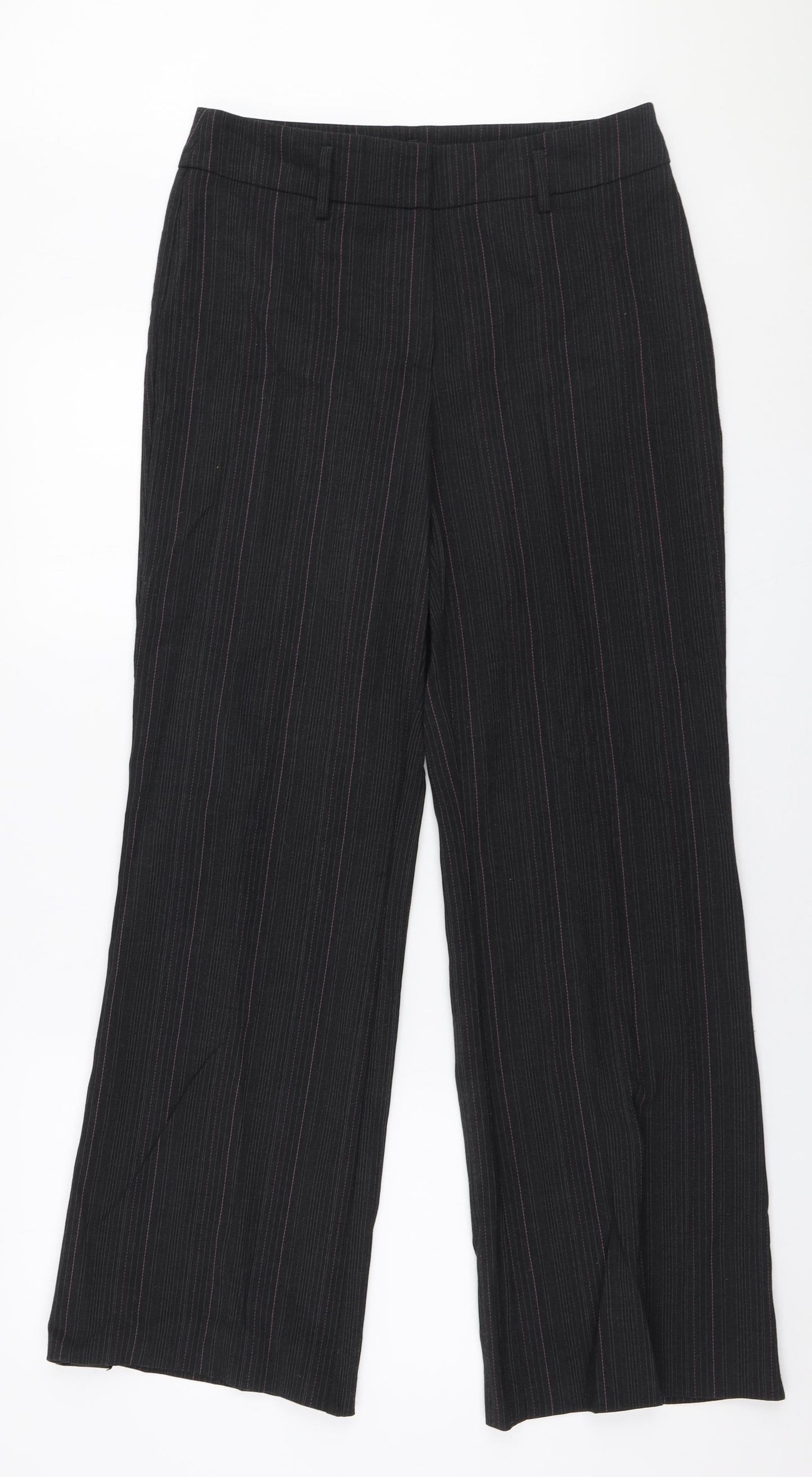 Gerry Weber Womens Grey Striped Polyester Trousers  Size 12 L30 in Regular Zip