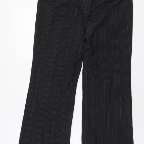 Gerry Weber Womens Grey Striped Polyester Trousers  Size 12 L30 in Regular Zip