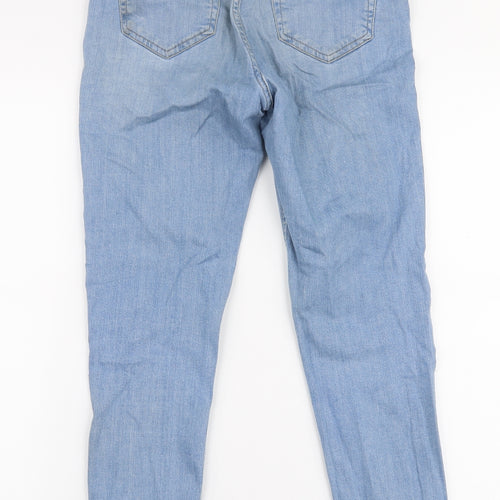 Topshop Womens Blue  Cotton Skinny Jeans Size 30 in L30 in Slim Zip