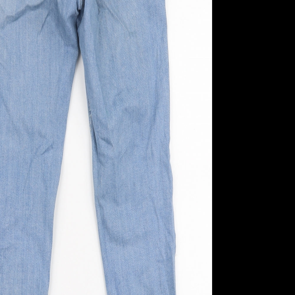 Topshop Womens Blue  Cotton Skinny Jeans Size 30 in L30 in Slim Zip