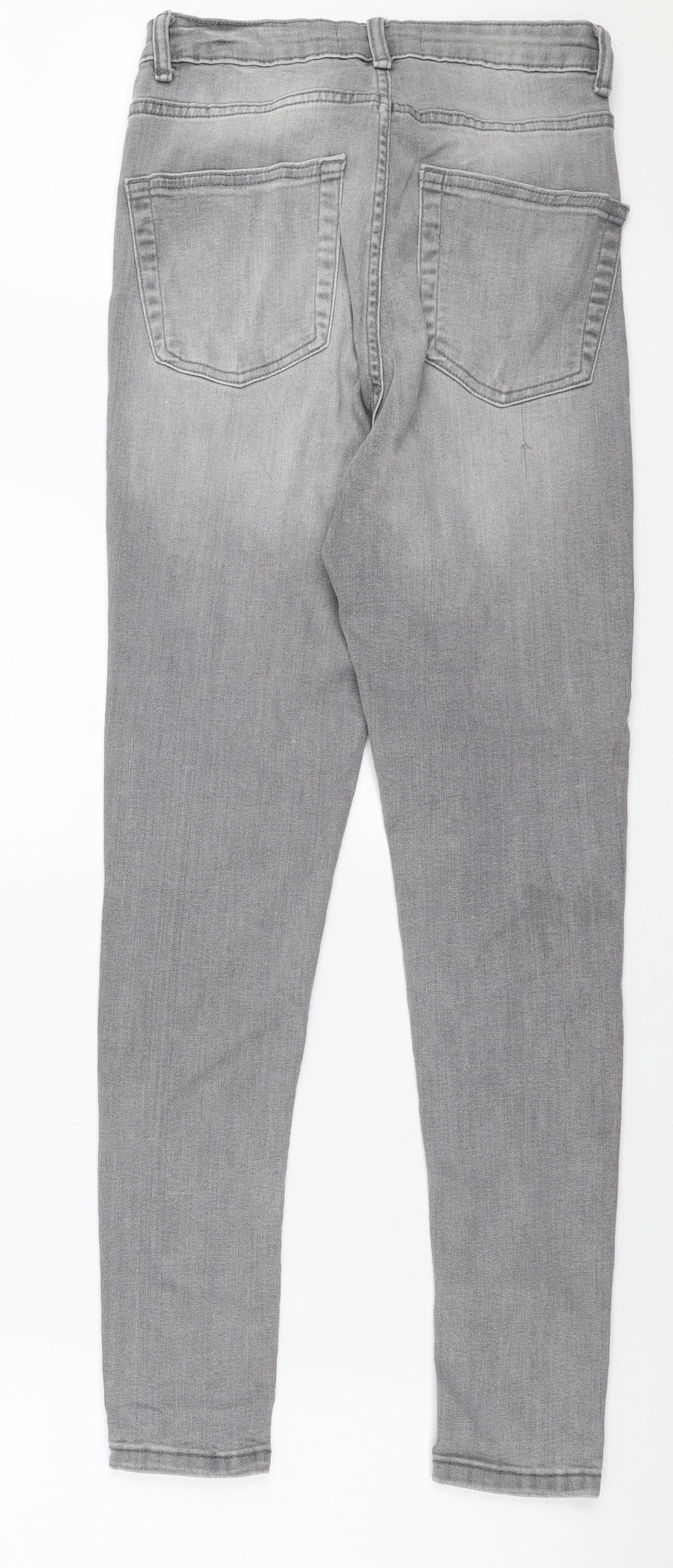 Denim Co Womens Grey  Cotton Skinny Jeans Size 12 L28 in Slim Zip