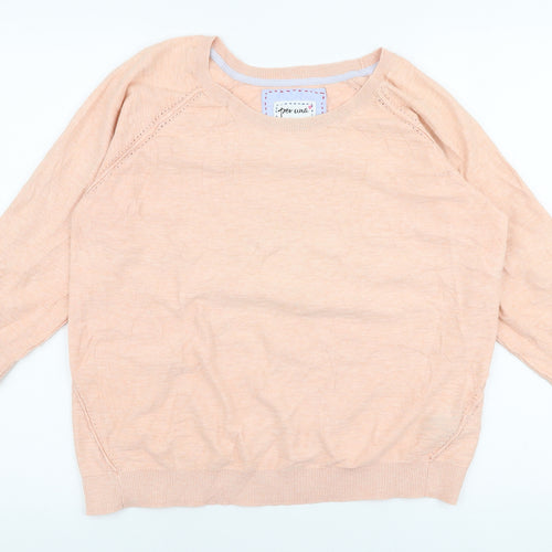 Marks and Spencer Womens Pink Round Neck  Cotton Pullover Jumper Size 14