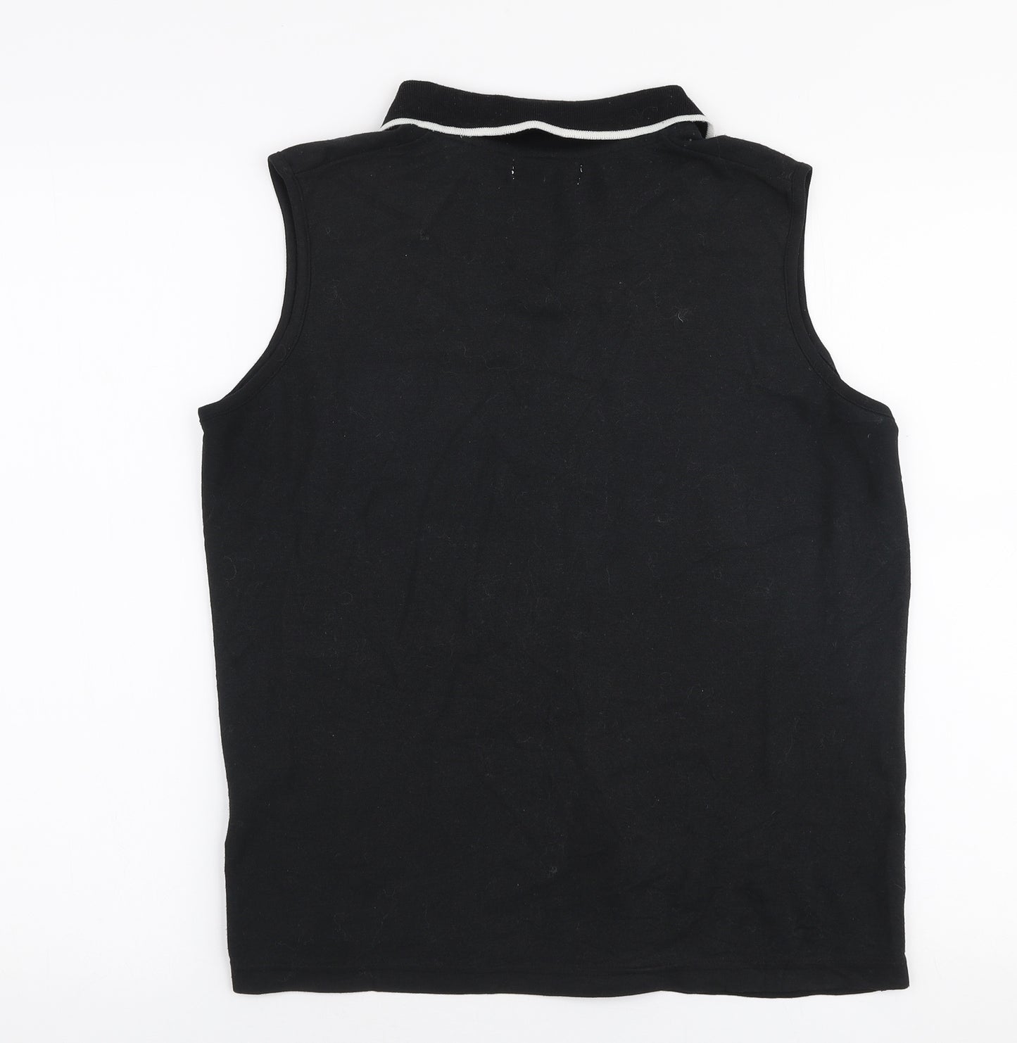 Bonmarche Womens Black  Polyester Basic Polo Size L Collared