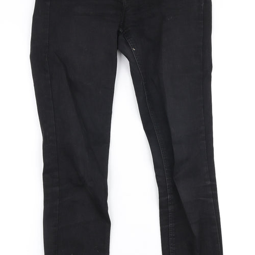 Zara Womens Black  Cotton Skinny Jeans Size 8 L28 in Slim Zip