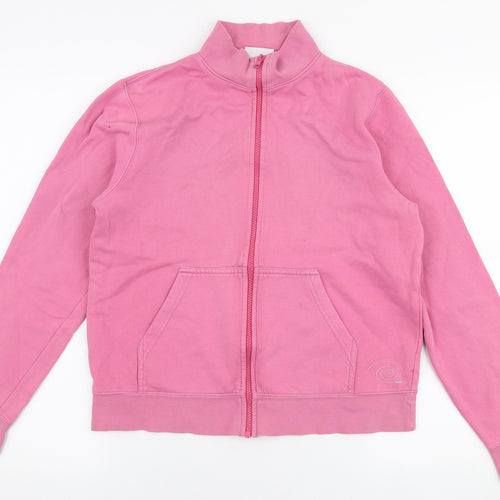 Air Womens Pink  Cotton Full Zip Sweatshirt Size 12  Zip