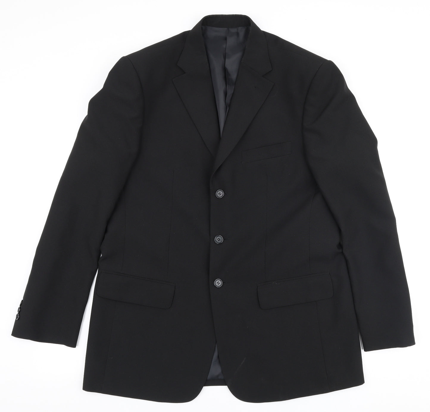 F&F Mens Black  Polyester Jacket Suit Jacket Size 42