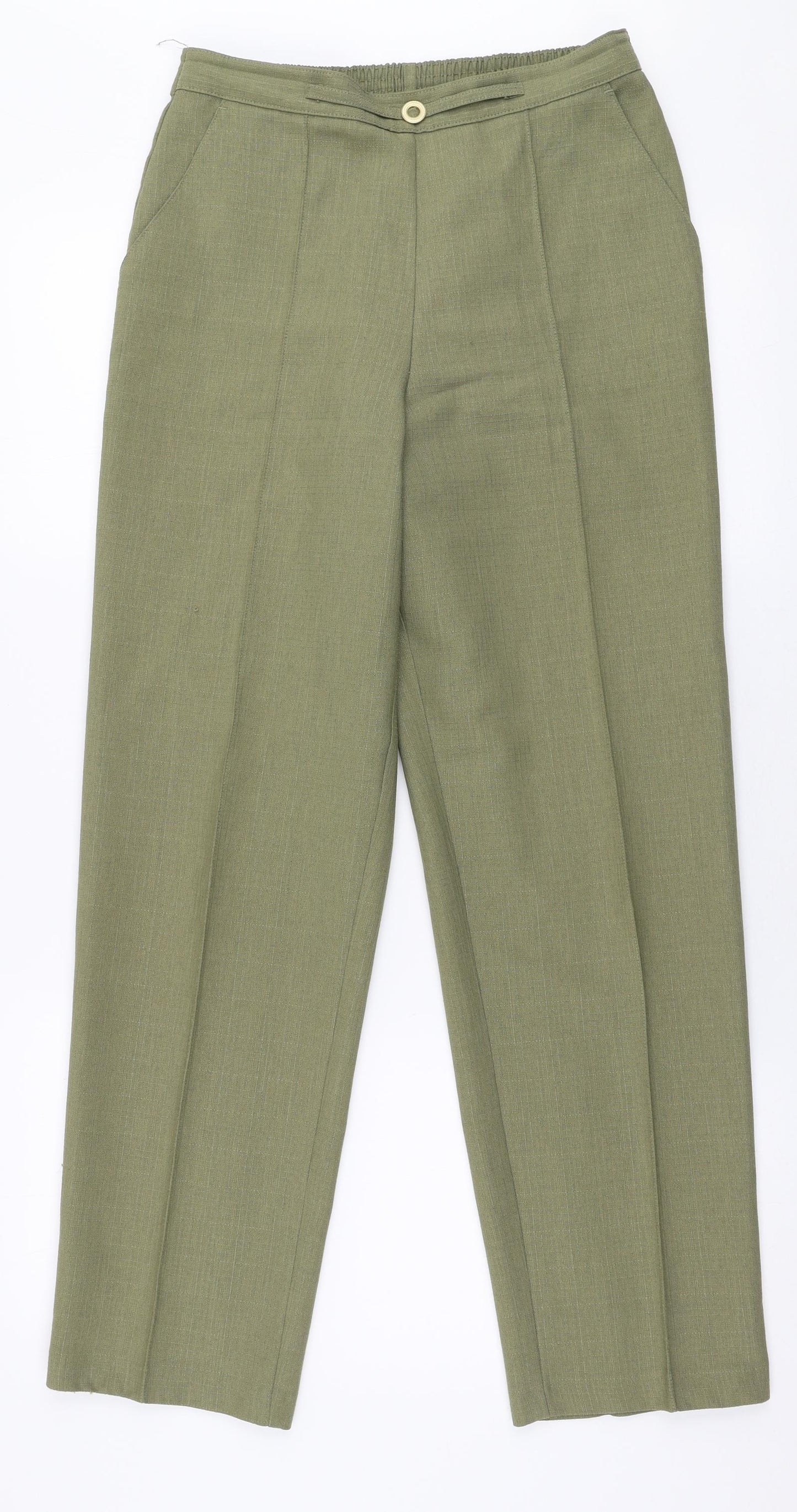 Marks and Spencer Womens Green  Polyester Trousers  Size 10 L29 in Regular