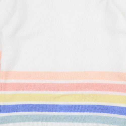 Papaya Womens Multicoloured V-Neck Striped Acrylic Cardigan Jumper Size S