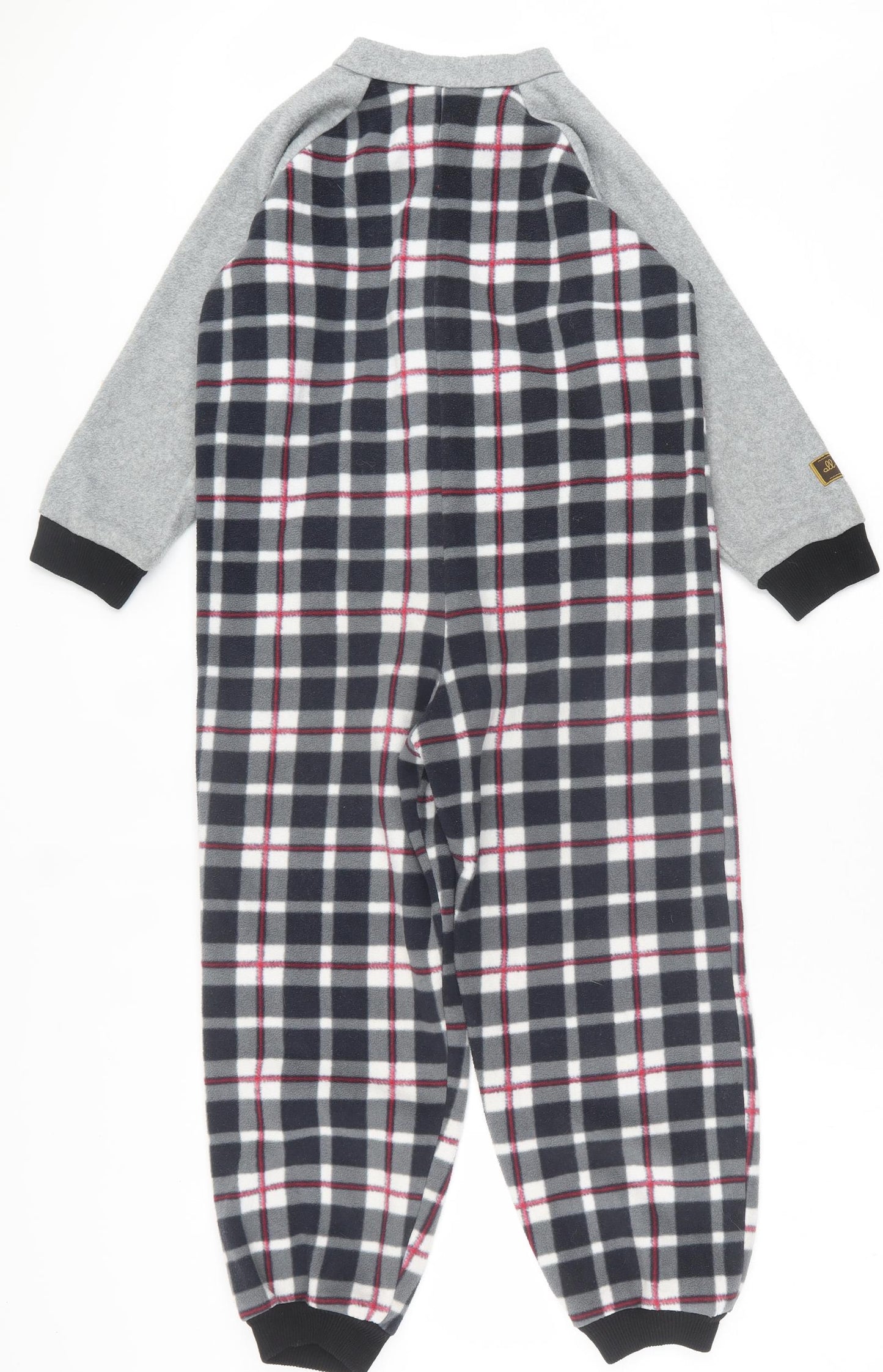 All in One Company Boys Grey Plaid Polyester  One Piece Size 5-6 Years  Zip