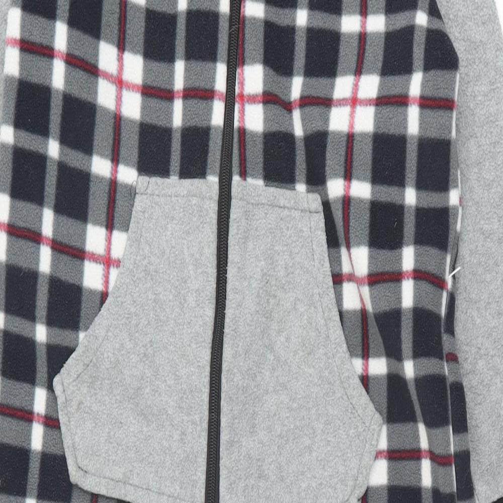 All in One Company Boys Grey Plaid Polyester  One Piece Size 5-6 Years  Zip