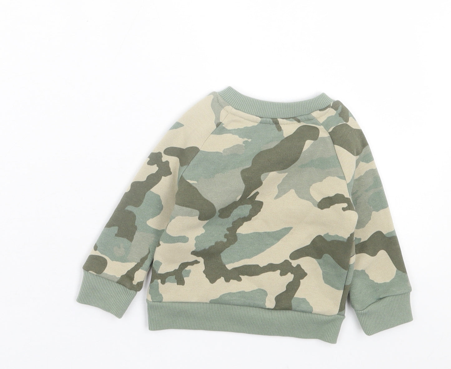 Primark Boys Green Camouflage Cotton Pullover Jumper Size 3-6 Months  Pullover