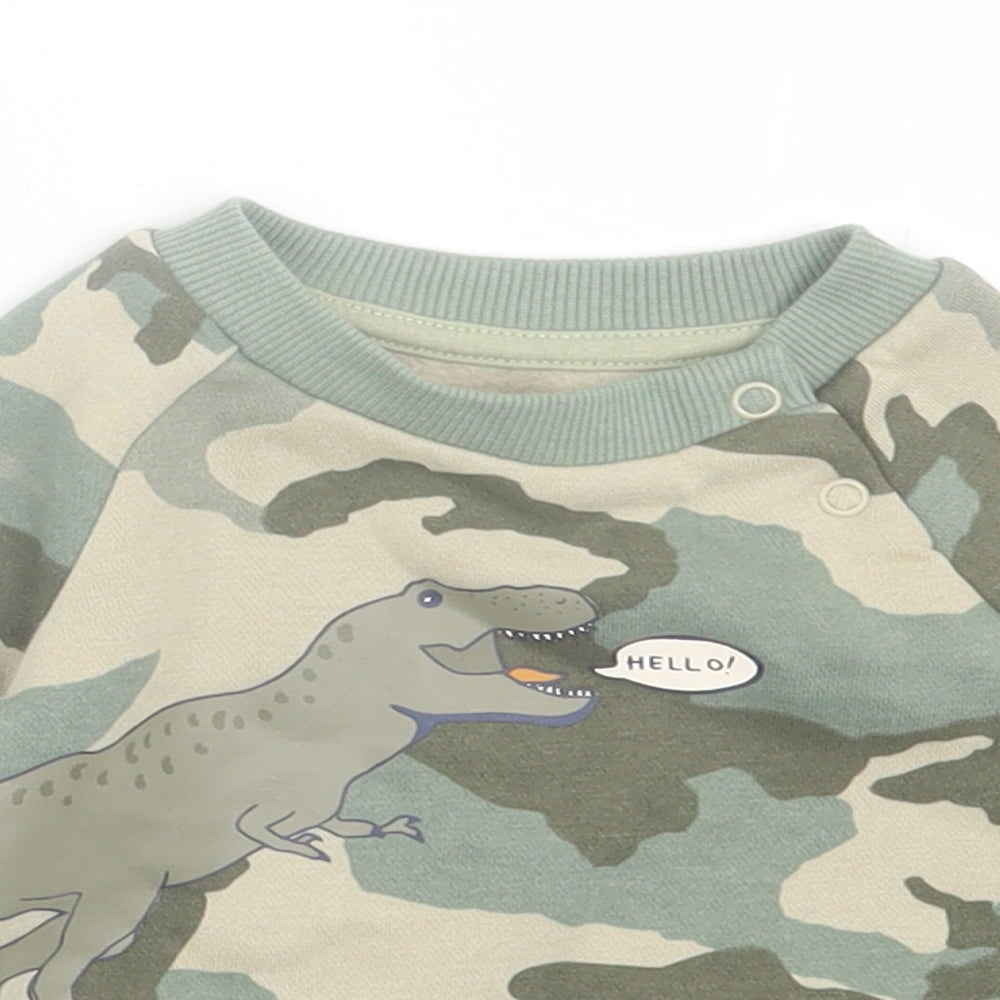 Primark Boys Green Camouflage Cotton Pullover Jumper Size 3-6 Months  Pullover