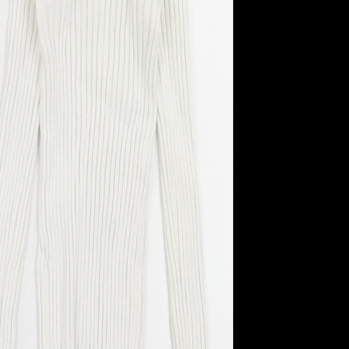 ASOS Womens White Crew Neck  Polyester Pullover Jumper Size 6