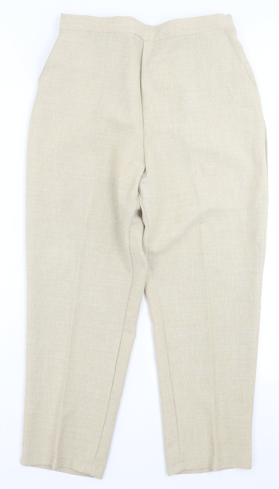 Preworn Womens Ivory  Polyester Trousers  Size 18 L26 in Regular