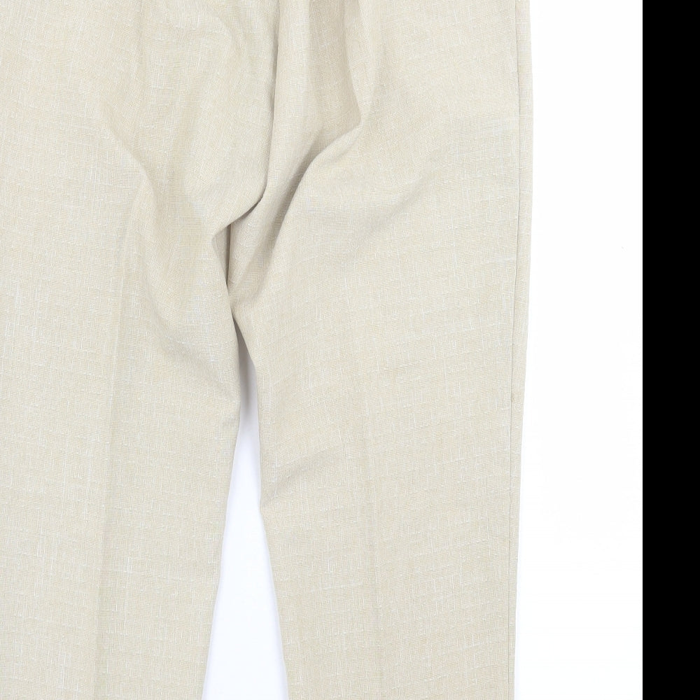 Preworn Womens Ivory  Polyester Trousers  Size 18 L26 in Regular