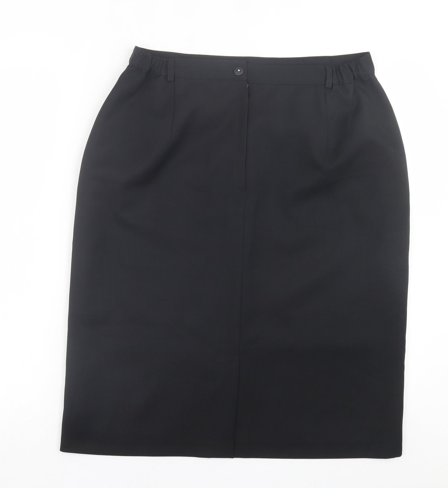 Berkertex Womens Black  Polyester Straight & Pencil Skirt Size 14   Button