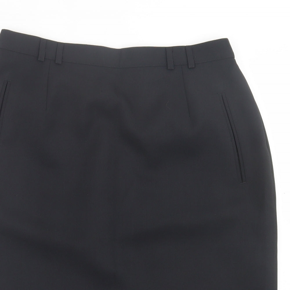 Berkertex Womens Black  Polyester Straight & Pencil Skirt Size 14   Button