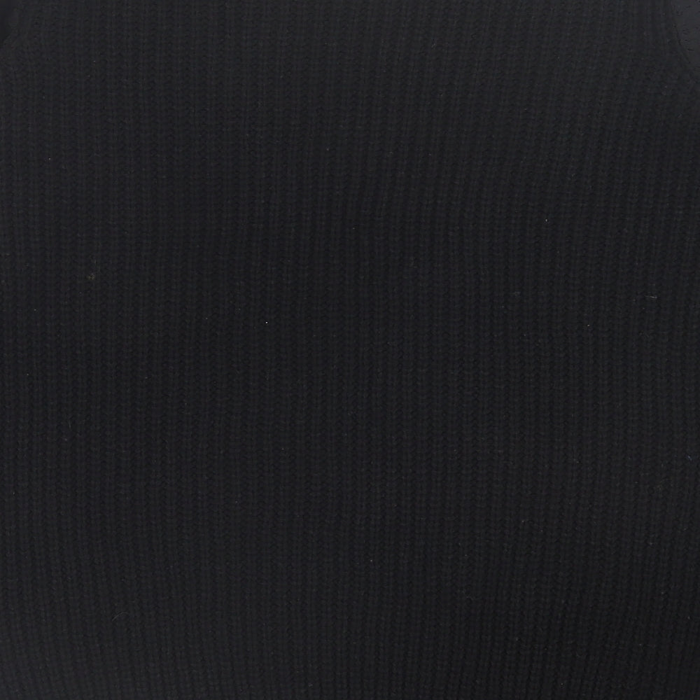 Select Womens Black Crew Neck  Acrylic Pullover Jumper Size M   - Lace Sleeve Detail