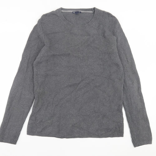 Gap Mens Grey Crew Neck  Cotton Pullover Jumper Size M